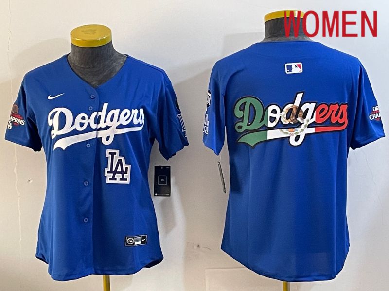 Women Los Angeles Dodgers Blank Blue Game 2024 Nike MLB Jersey style 12056